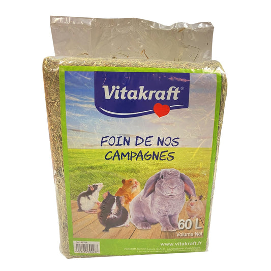 Foin Naturel de Campagne pour Rongeurs Parfumé et Savoureux VITAKRAFT
