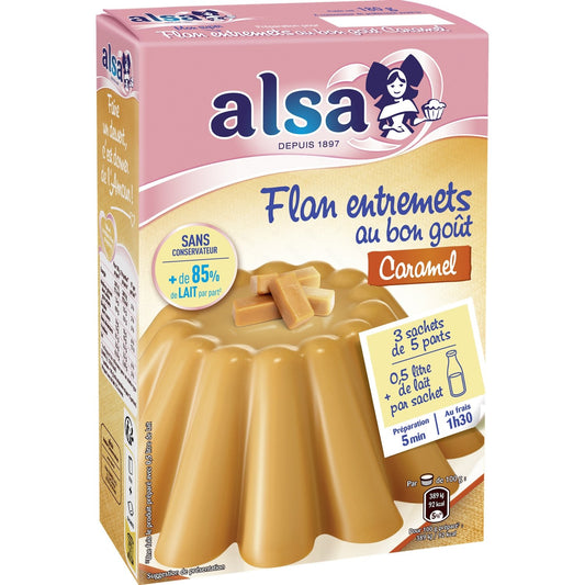 Préparation Flan Entremets Caramel ALSA la boite de 180g
