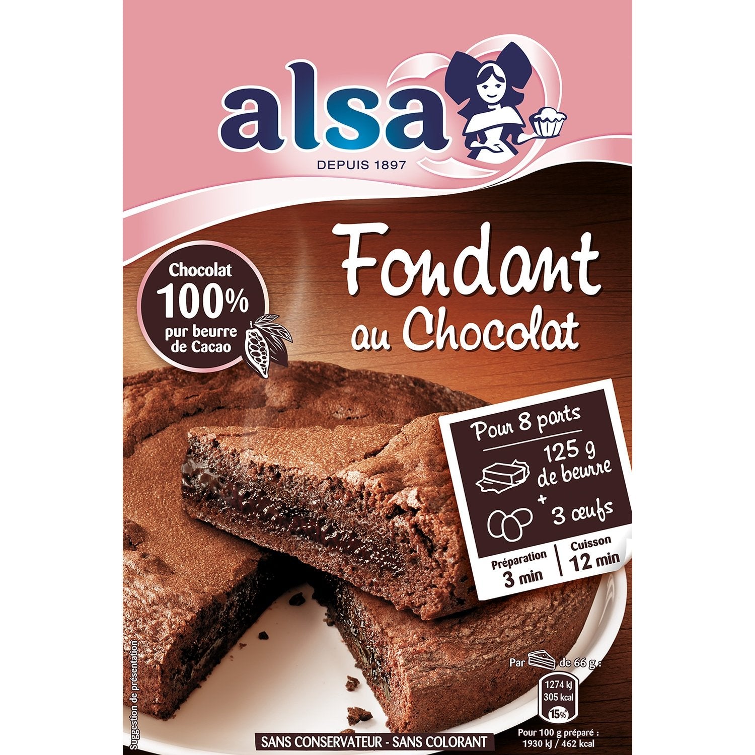 Préparation Fondant au Chocolat ALSA la boite de 320 g