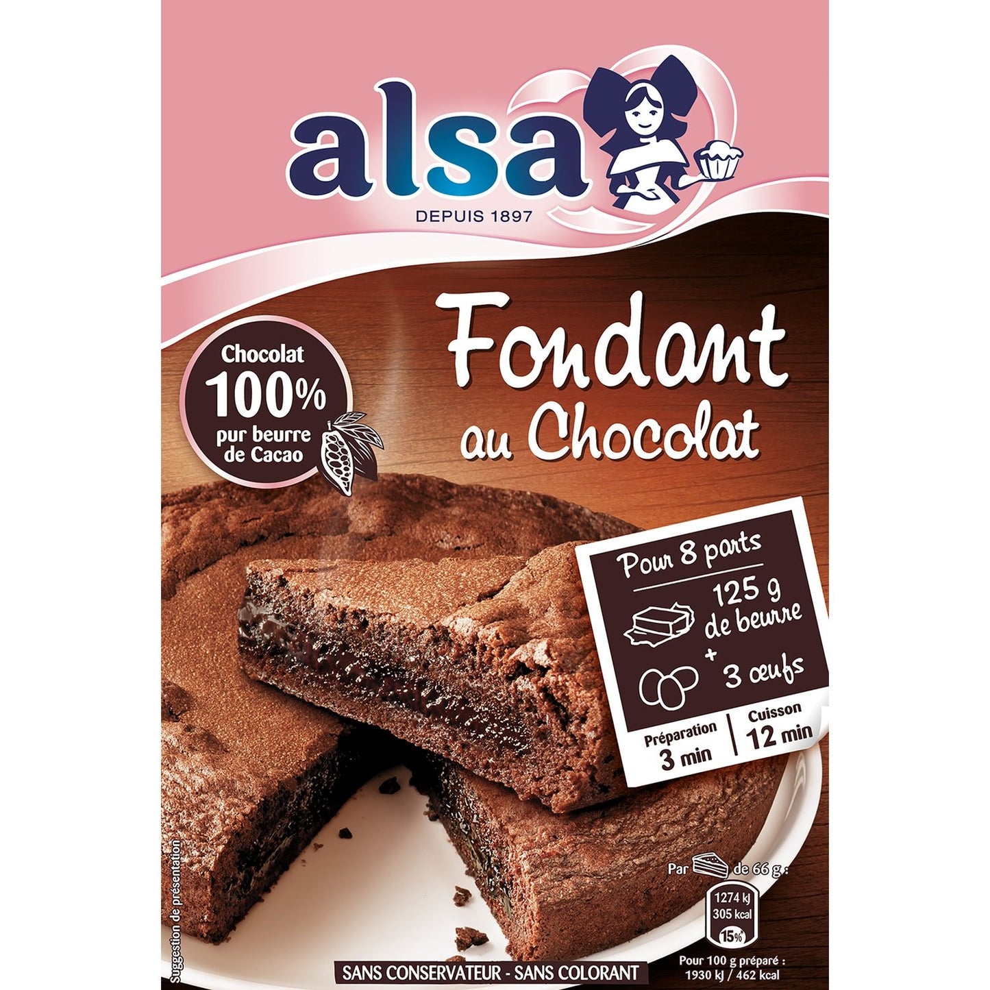 Préparation Fondant au Chocolat ALSA la boite de 320 g
