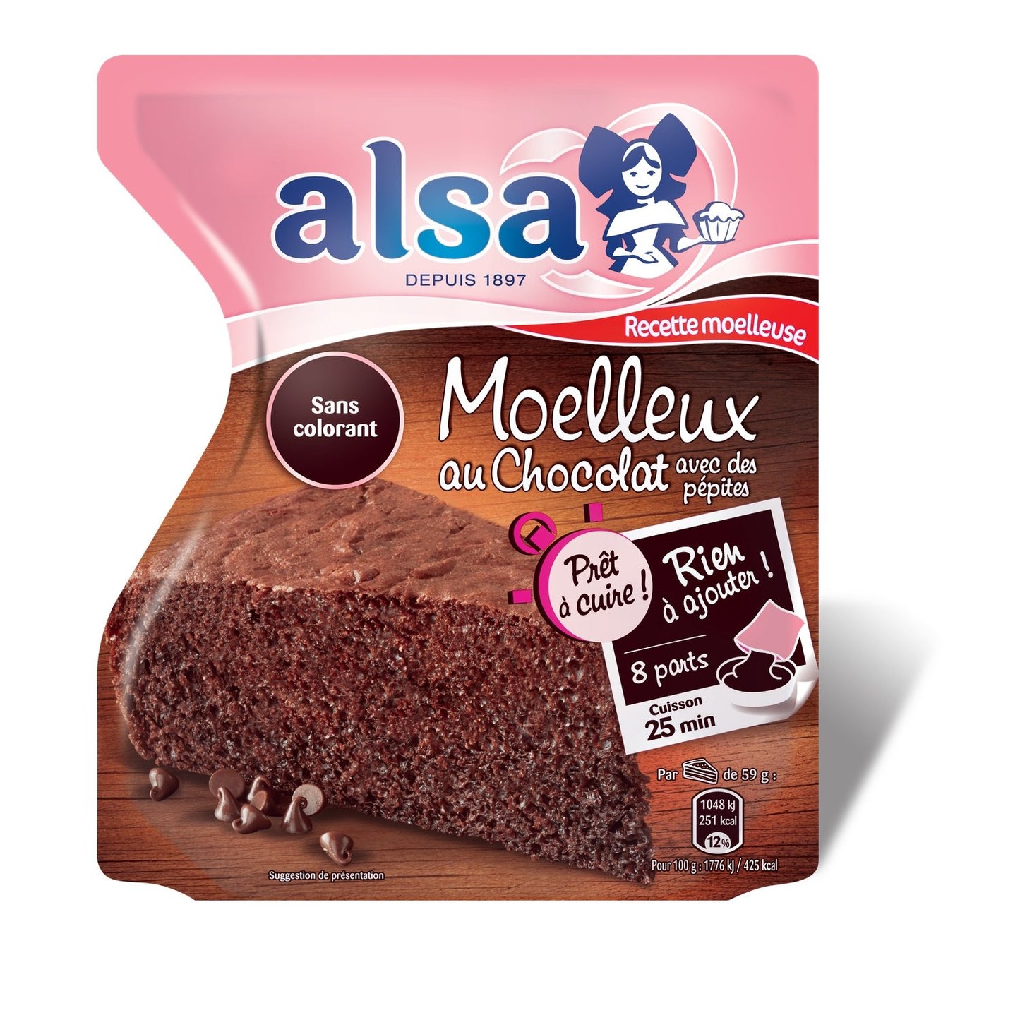 Préparation Gâteau Moelleux Chocolat ALSA le sachet de 500 g