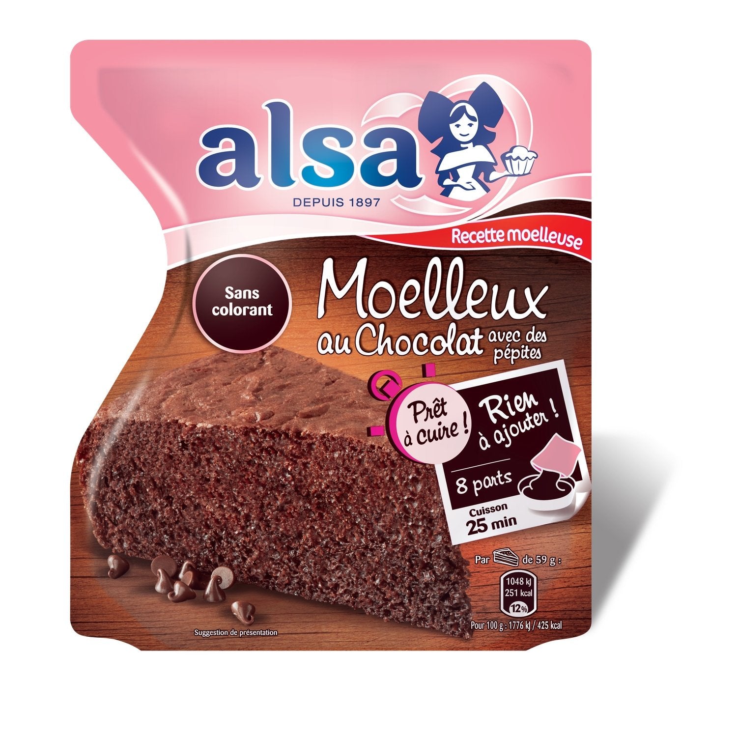 Préparation Gâteau Moelleux Chocolat ALSA le sachet de 500 g