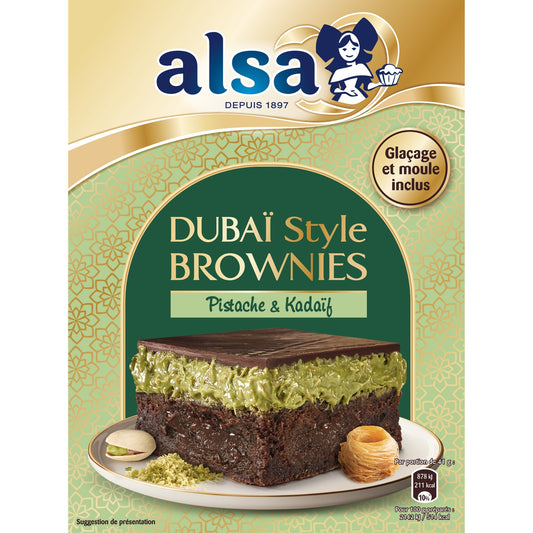 Préparation Dubai Style Brownies Pistache et Kadaïf ALSA 
