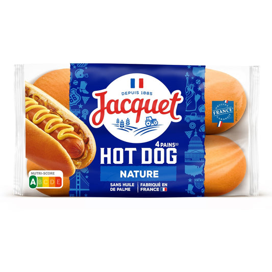 Pains Hot Dog JACQUET le sachet de 4 - 240 g