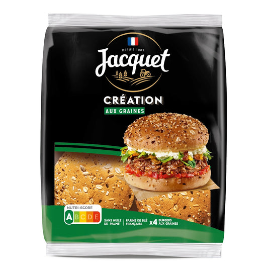 Pains Hamburger Graines JACQUET le paquet de 4 - 260g
