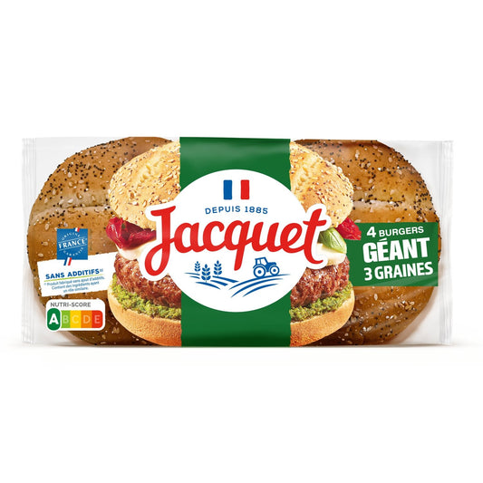 JACQUET 3 Seed Burger Buns