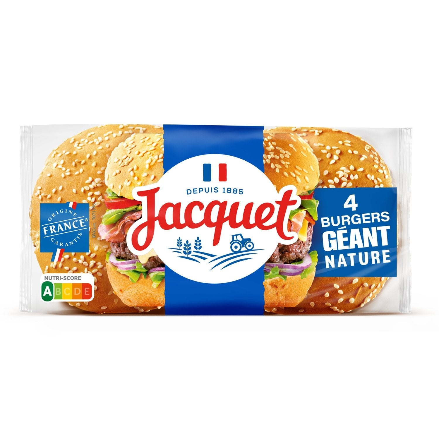 Burger Géant Nature JACQUET le paquet de 4 burgers