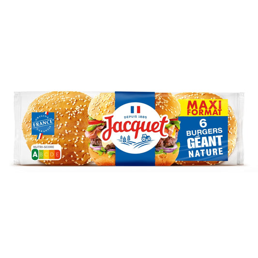 Burger Géant Nature JACQUET le paquet de 6 burgers