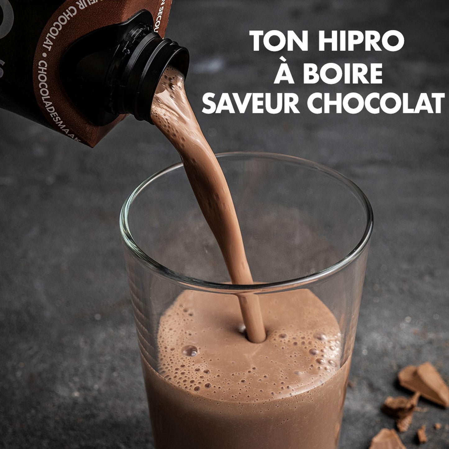 Yaourt à boire chocolat protéiné 0% MG HIPRO 