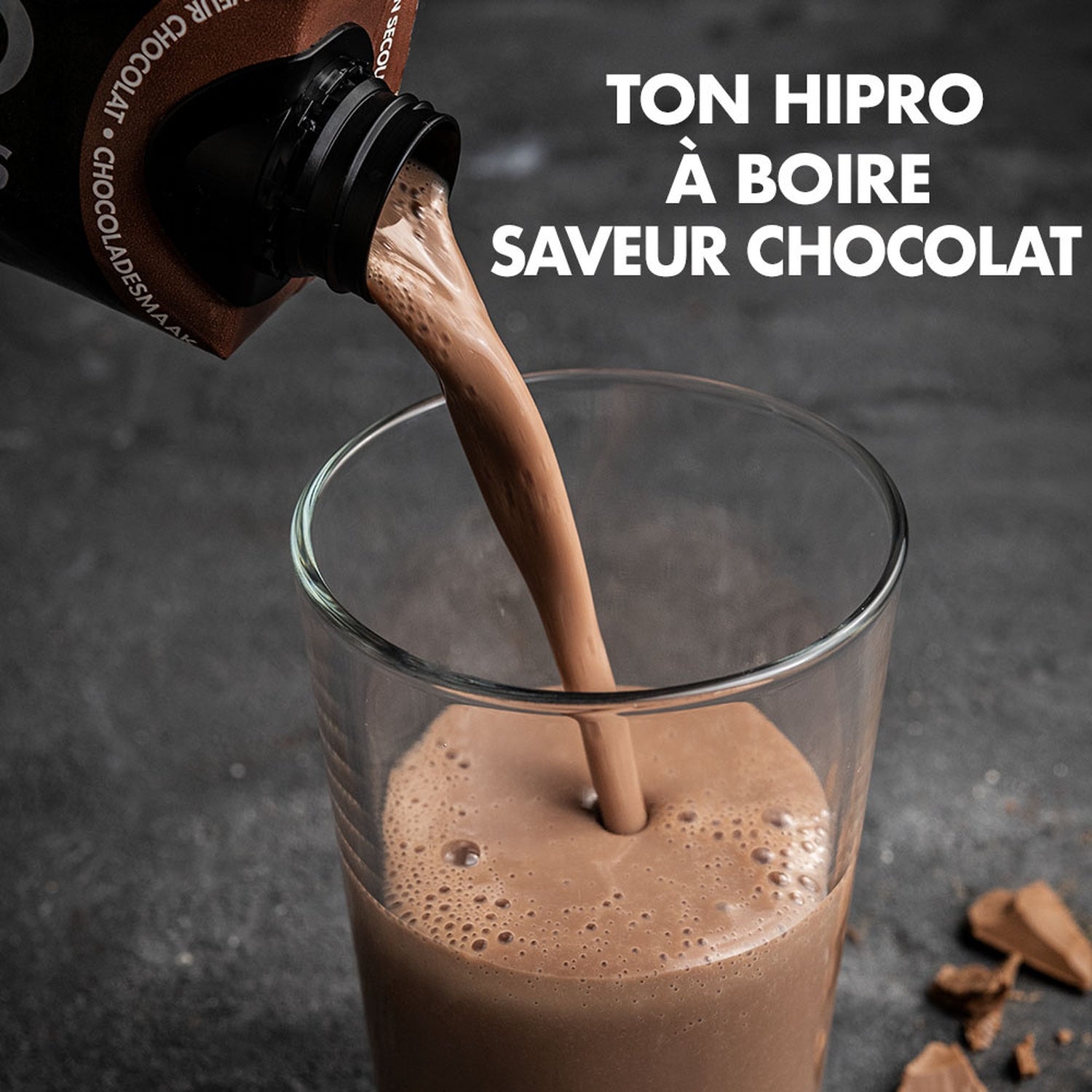 Yaourt à boire chocolat protéiné 0% MG HIPRO 