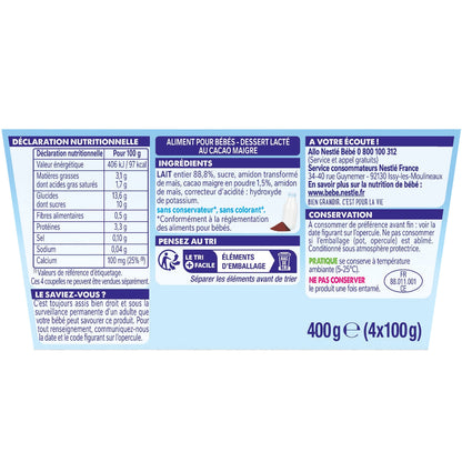 NESTLE P'TIT GOURMAND Baby Dessert 6+ Months with Cocoa