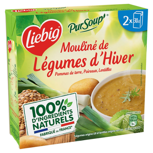 Soupe Mouliné Pommes de Terre Poireaux Lentilles LIEBIG les 2 briques de 30cl
