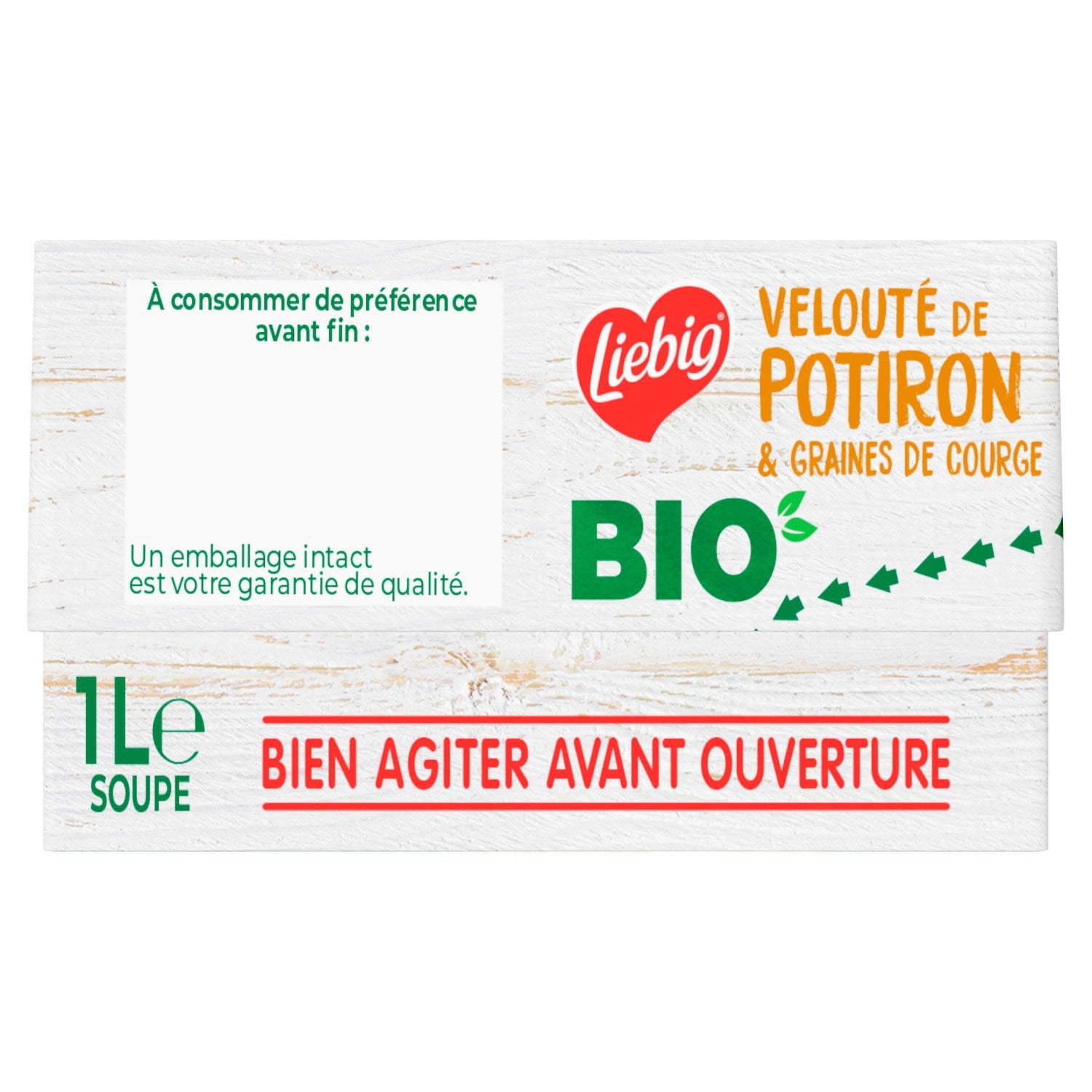 Soupe Velouté Potiron Graines de Courge Carottes Bio LIEBIG 