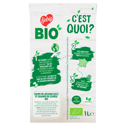 Soupe Velouté Potiron Graines de Courge Carottes Bio LIEBIG 