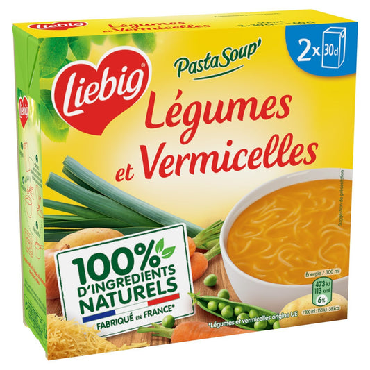 Soupe Légumes et Vermicelles LIEBIG le paquet de 2 briques de 30mL
