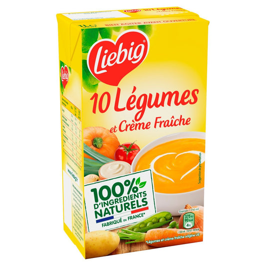 Soupe Velouté 10 Légumes et Crème Fraîche LIEBIG la brique d'1L