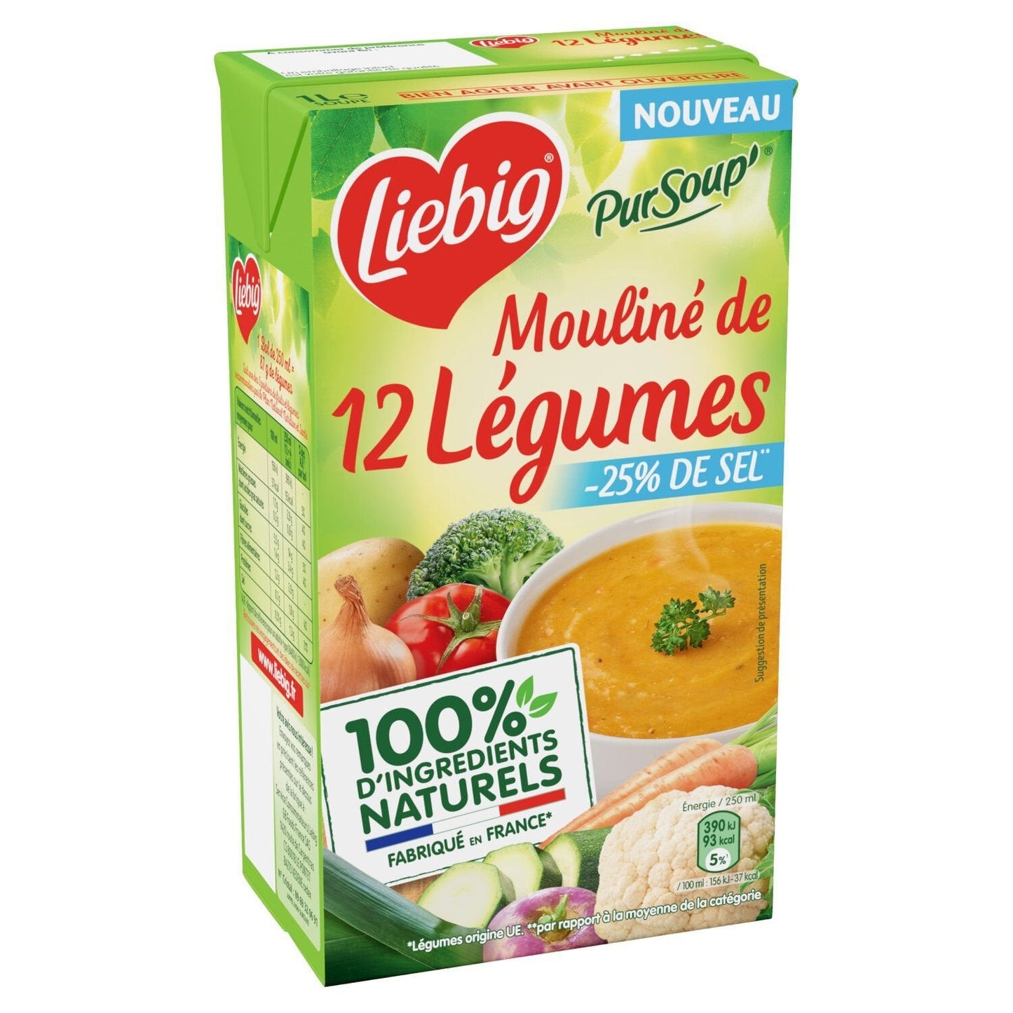 [ANTI-GASPILLAGE] Soupe Mouliné 12 Légumes 25% de Sel LIEBIG - Date de durabilité minimale : 10/2025 - L'emballage peut être endommagé