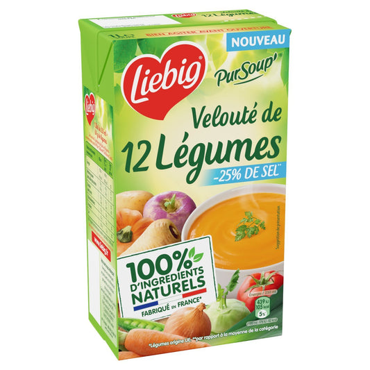 Soupe Velouté 12 Légumes Faible en Sel LIEBIG la brique de 1L