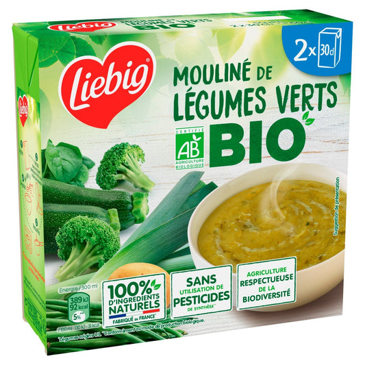 Soupe Mouliné Légumes Verts Bio LIEBIG le lot de 2 briques de 30cL