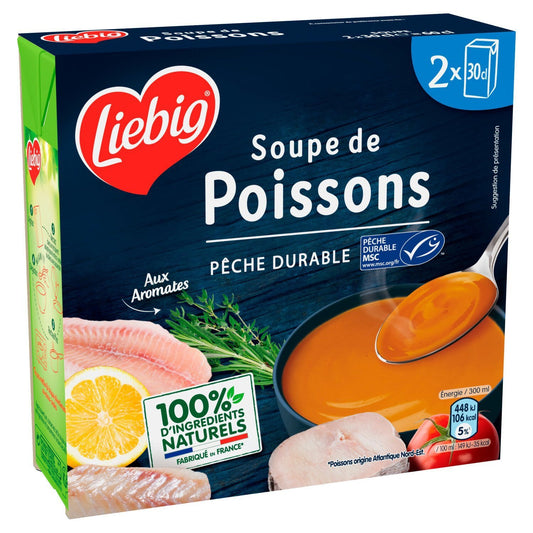 Soupe Poisson aux Aromates LIEBIG le lot de 2 briques de 30cL