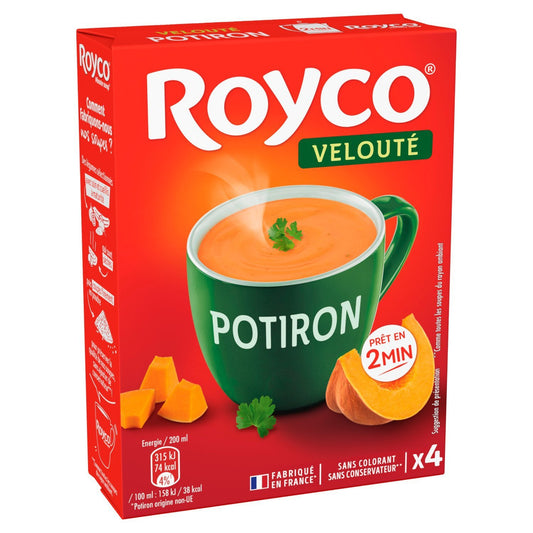Soupe Déshydraté Potiron, Oignon, Poireau ROYCO les 4 sachets de 20cl