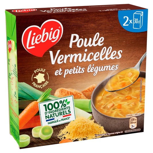 Soupe Bouillon Poule, Vermicelles et Petits Légumes LIEBIG les 2 bouteilles de 30cL