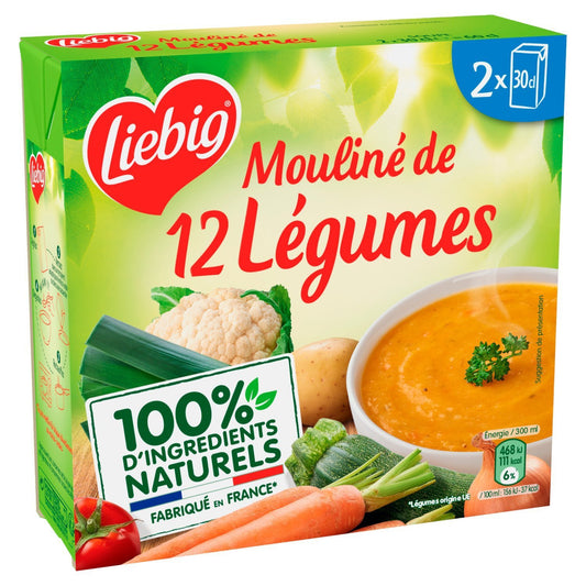 Soupe Mouliné 12 Légumes LIEBIG les 2 briques de 30cL