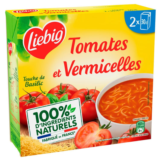 Soupe Velouté Tomates Pâtes Basilic LIEBIG les 2 briques de 30cL