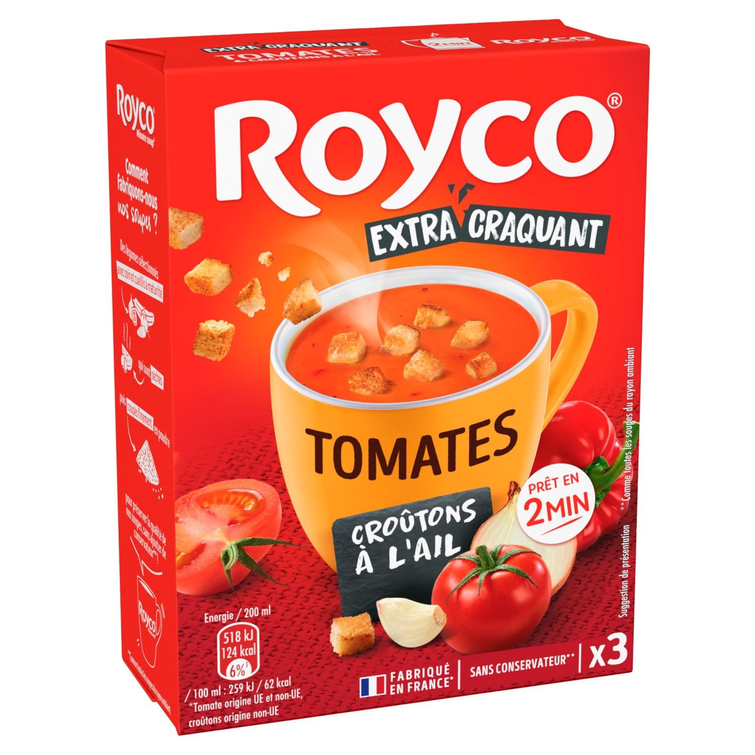 Soupe Déshydratée Tomates et Croûtons à l'Ail ROYCO 