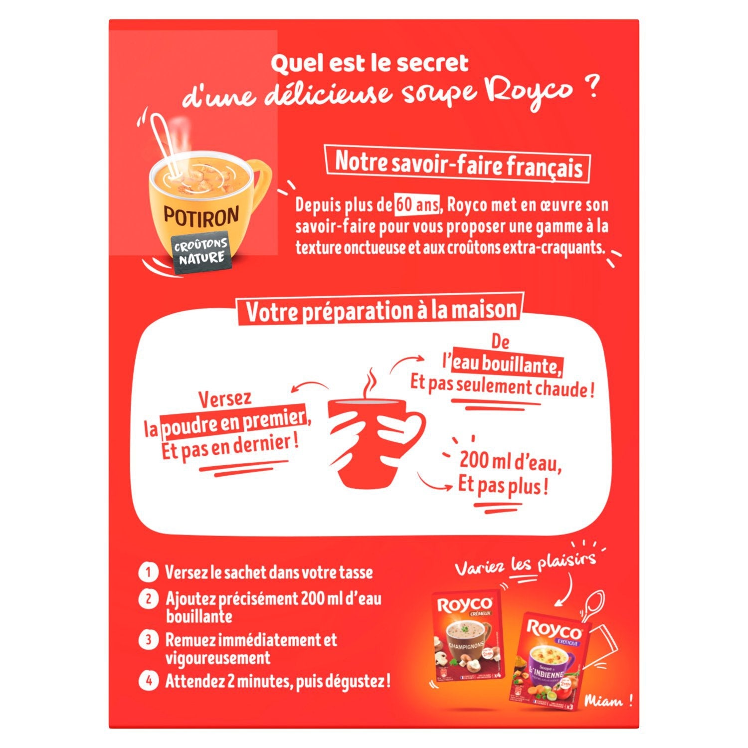 Soupe Déshydratée Potiron Croûtons Nature ROYCO 
