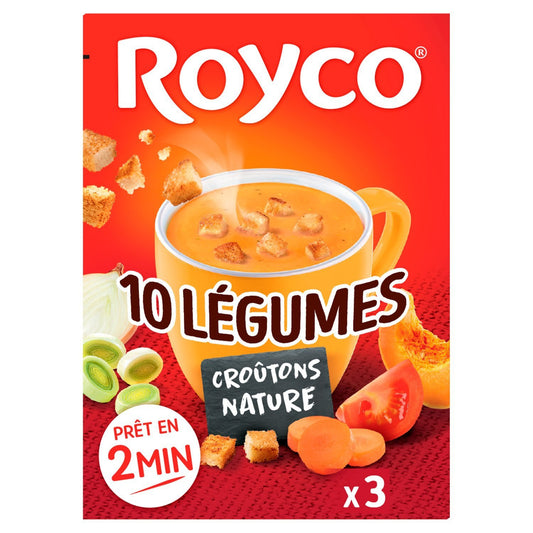 Soupe Déshydratée aux 10 Légumes et Croûtons ROYCO les 3 sachets