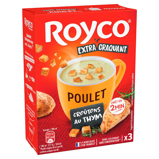 Soupe Déshydratée Poulet Croûtons et Thym Sans Conservateur ROYCO 