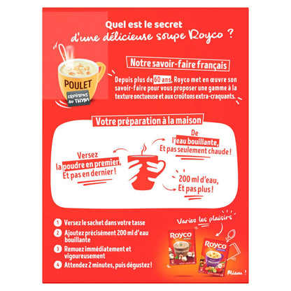 Soupe Déshydratée Poulet Croûtons et Thym Sans Conservateur ROYCO 