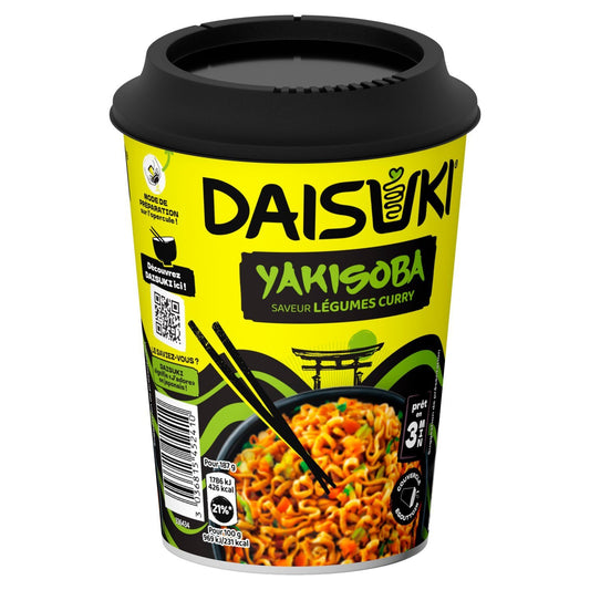 Nouilles Instantanées Saveur Curry et Légumes DAISUKI le pot de 93,2g