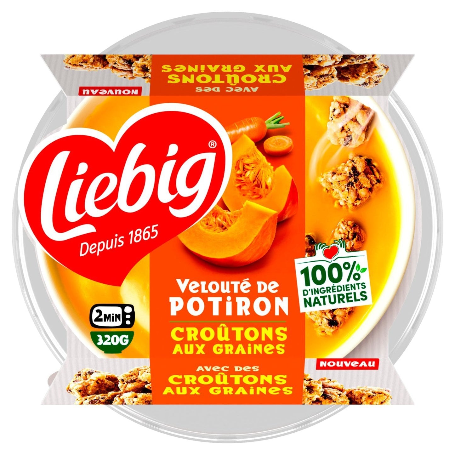 Soupe Velouté de Potiron avec Croûtons aux Graines LIEBIG 