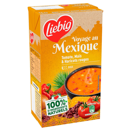 Soupe Voyage au Mexique Tomate Maïs et Haricots Rouges LIEBIG 