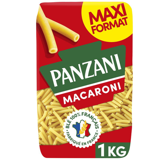 Pâtes Macaroni PANZANI le paquet de 1kg