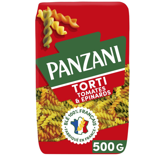 Pâtes Torti Tomates Epinards PANZANI le paquet de 500g