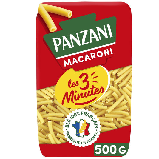 Pâtes Macaroni les 3 Minutes PANZANI le paquet de 500g