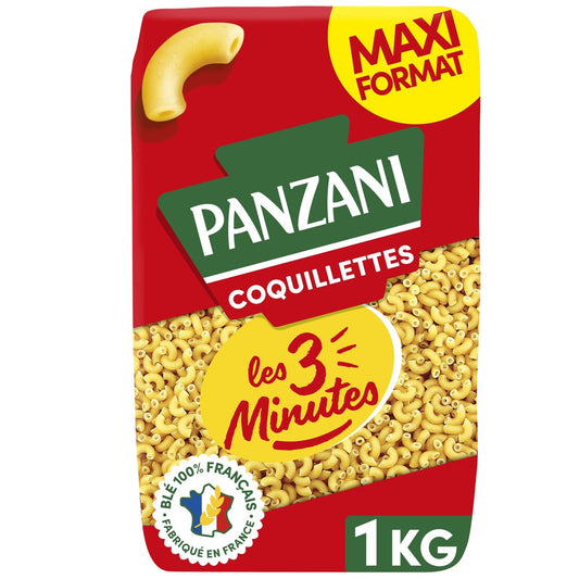 Pâtes Coquillettes les 3 Minutes PANZANI le paquet de 1kg
