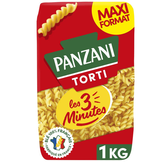Pâtes Torti les 3 Minutes PANZANI le paquet de 1kg