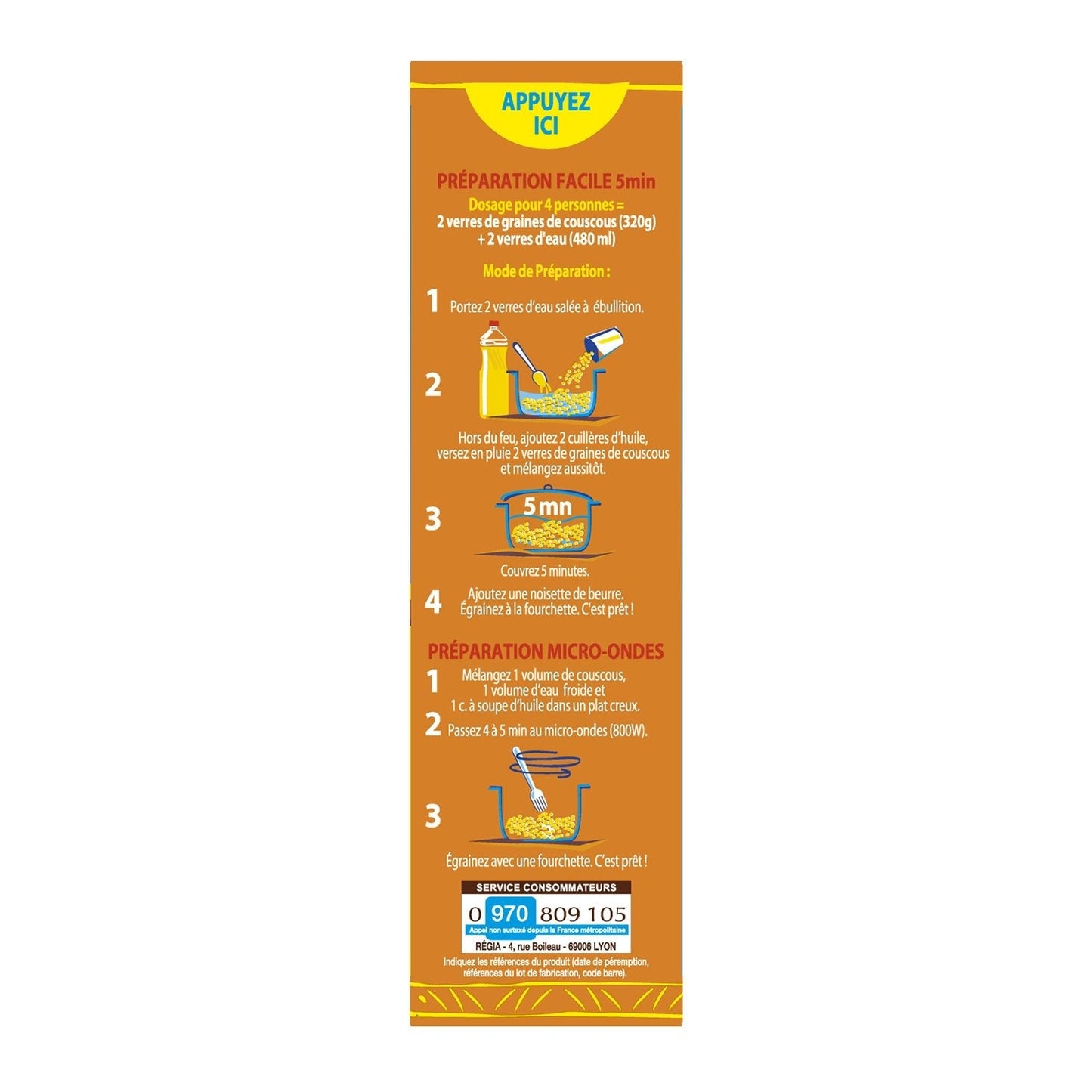 [ANTI-GASPILLAGE] Graine de Couscous Moyenne REGIA - Date de durabilité minimale : 01/09/2025 - L'emballage peut être endommagé