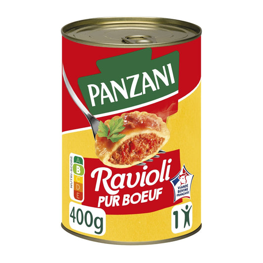 Plat Individuel Ravioli Pur Bœuf PANZANI la boite de 400g