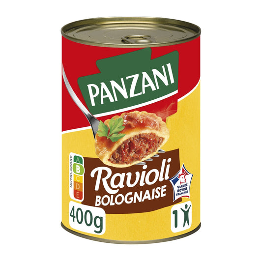 Plat Individuel Ravioli Bolognaise PANZANI la boite de 400g