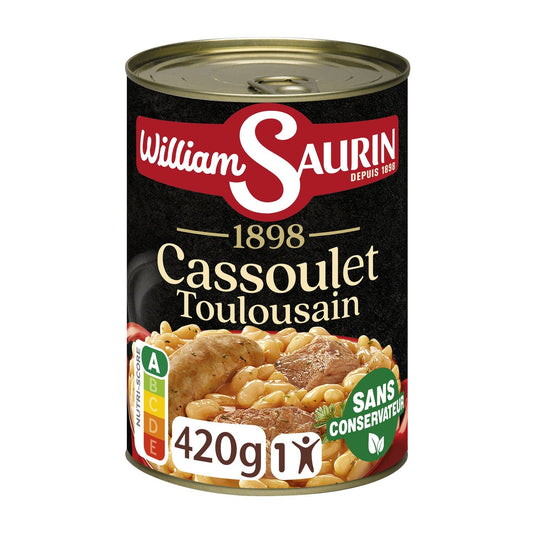 Plat Individuel Cassoulet Toulousain WILLIAM SAURIN la boite de 420g