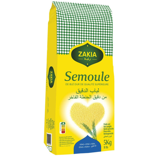 Semoule de Blé Dur Extra-Fine ZAKIA le sac de 5 kg