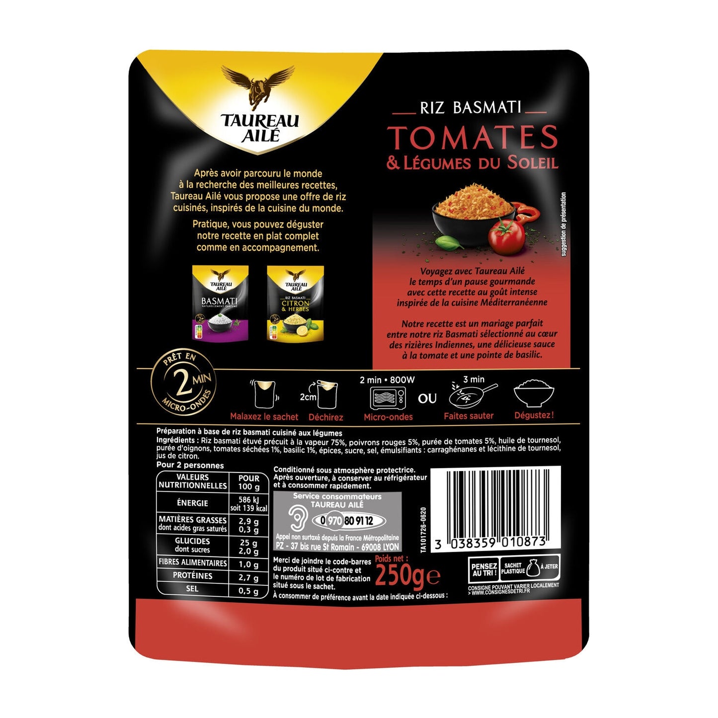 Basmati Rice with Tomatoes and Sun-Dried Vegetables Microwave 2 min BULL WING