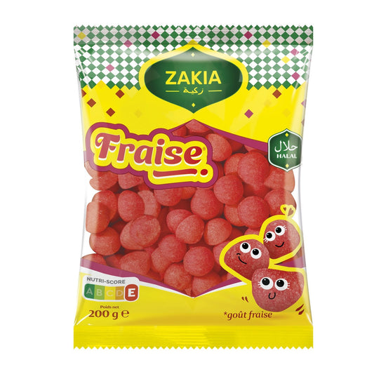 Bonbons Fraise Halal ZAKIA le paquet de 200g
