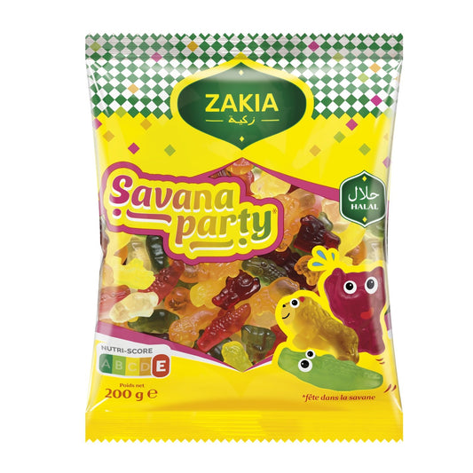 Bonbons Savana Party Halal ZAKIA le paquet de 200g