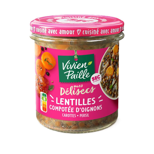 Lentilles Compoté Oignons Mes Délisecs VIVIEN PAILLE le bocal de 490g